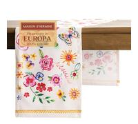 Maison d' Hermine Runner da tavola Happy Florals - Sweety, in 100% cotone, per feste, cene, festività, cucina, primavera o estate (50cm x 150cm)