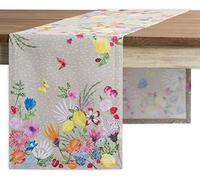 Maison d' Hermine Runner da tavola in 100% cotone, lunghezza 180 cm, decorativo per casa, cucina, sala da pranzo, feste, baby shower, matrimoni, addio al nubilato, primavera estate (Jardin D'Ete