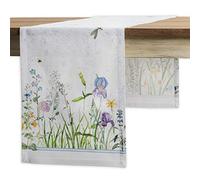 Maison d' Hermine Runner da tavola in 100% cotone, lungo 180 cm, decorativo per casa, cucina, sala da pranzo, feste, baby shower, matrimoni, addio al nubilato, primavera estate (fiori di Mai, 37 cm x