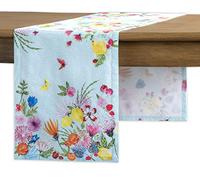 Maison d' Hermine Runner da tavola Jardin D'Ete - Mint, in 100% cotone, per feste, cene, festività, cucina, primavera o estate (50cm x 150cm)