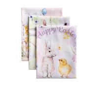 Maison d' Hermine Set di 3 strofinacci da cucina, 100% cotone, 70 cm x 50 cm, riutilizzabili, assorbenti, con anello per appendere, per cucina, sala da pranzo Primavera Estate (Easter Zest)