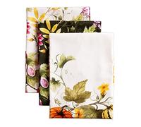 Maison d' Hermine Set di 3 strofinacci da cucina in 100% cotone, 69,8 x 50,8 cm, riutilizzabili, assorbenti, con passante per appendere, per cucina, sala da pranzo, cocktail party (giardino di zucca