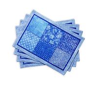 Maison d' Hermine Set di 4 tovagliette in 100% cotone, lavabili, riutilizzabili, per decorazioni primaverili ed estive, per casa, cucina, sala da pranzo, feste, matrimoni, ristoranti (Indigo Love, 33