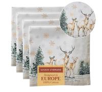 Maison d' Hermine Set di 4 tovaglioli da cucina in 100% cotone, morbidi e confortevoli, per cene in famiglia, cene, cocktail, feste, matrimoni, Ringraziamento, Natale (45 cm x 45 cm)