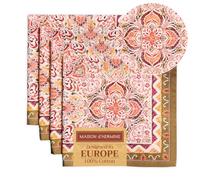 Maison d' Hermine Set di 4 tovaglioli damascati, 100% cotone, morbidi e confortevoli, perfetti per cene in famiglia, matrimoni, cocktail, cucina, giorno del Ringraziamento e Natale (45 cm x 45 cm)