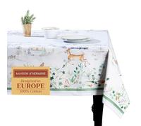 Maison d' Hermine Snowy World - Tovaglia in 100% cotone, per cucina, cena, tavolo, decorazione per feste, matrimoni, giorno del Ringraziamento, Natale (140 cm x 180 cm)