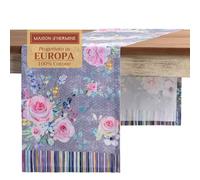 Maison d' Hermine Sweet Rose Lavender, Runner da tavola in 100% cotone per feste, cene, festività, cucina, primavera/estate (50cm x 150cm)