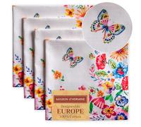 Maison d' Hermine Tovaglioli in 100% cotone, decorativi, per ristorante di nozze, Happy Florals - High Summer - Primavera/Estate (45 cm x 45 cm)
