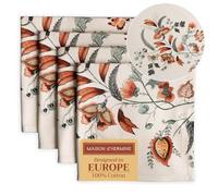 Maison d' Hermine Tovaglioli in 100% cotone, set di 4 tovaglioli decorativi pasquali lavabili, cene, tovaglioli per cena, baby shower, Dalida, primavera/estate (45 cm x 45 cm)