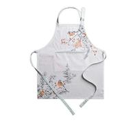 Maison d' Hermine Whitish Shabby Chique 100% cotone grembiule da cucina con collo regolabile e tasca centrale nascosta, cravatte lunghe per donna/uomo cuoco cucina ristorante casa (70cm x 85cm)