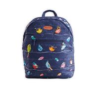 Maison d' Hermine Zaino per donne e uomini, in cotone, multiuso, con piccola borsa, leggero, multi tasca, 10 - Uccelli su filo - Navy, 9.4" L x 5.5" W x 13.4" H (Backpack), 10 - Uccelli su filo