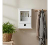 Maison Des Cadeaux Armadietto porta chiavi a muro in vetro aperto bianco per 6 chiavi, con cassetto aperto