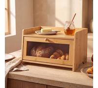 Maison Des Cadeaux Scaffale superiore del controsoffitto della cucina di stoccaggio del contenitore del pane del singolo strato di legno
