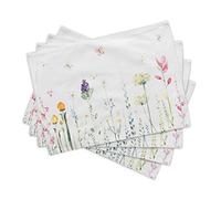 Maison d'Hermine Botanical Fresh Set di 4 tovagliette in 100% cotone, per tavolo da pranzo, cucina, matrimonio, uso quotidiano, cene, primavera/estate (33cm x 48cm)