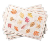 Maison d'Hermine Colors Of Autumn Set di 4 tovagliette 100% cotone, per tavolo da pranzo, cucina, matrimonio, uso quotidiano, cene, Ringraziamento/Natale (33cm x 48cm)