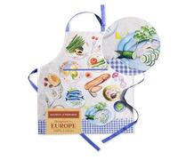 Maison d'Hermine, grembiule da cucina, Gourmand, 100% cotone, 1 pezzo, con collo regolabile e tasca centrale nascosta, lacci lunghi, per donne/uomini, per chef, per la cucina (70 cm x 85 cm)