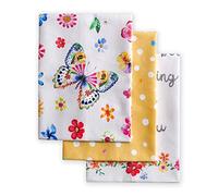 Maison d'Hermine Happy Florals- 1 Sweety, set di 3 asciugamani da cucina in 100% cotone, morbidi assorbenti, asciugamani da bar, primavera/estate (50 cm x 70 cm)