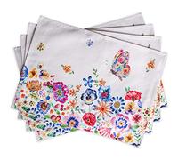 Maison d'Hermine Happy Florals Set di 4 tovagliette in 100% cotone, per tavolo da pranzo, cucina, matrimonio, uso quotidiano, cene, primavera/estate (High Summer, 33cm x 48cm)