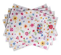 Maison d'Hermine Happy Florals Set di 4 tovagliette in 100% cotone, per tavolo da pranzo, cucina, matrimonio, uso quotidiano, cene, primavera/estate (Sweety, 33cm x 48cm)