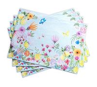 Maison d'Hermine Jardin D'Ete Set di 4 tovagliette in 100% cotone, per tavolo da pranzo, cucina, matrimonio, uso quotidiano, cene, primavera/estate (Mint, 33cm x 48cm)