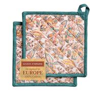 Maison d'Hermine - Presina, 100% cotone, resistente al calore, set di 2 hotpad con fiocco per cuocere, grigliare, forno a microonde, manipolazione di padelle calde Nila, giorno del Ringraziamento