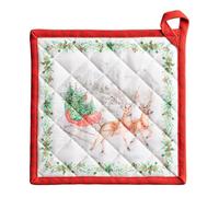 Maison d'Hermine, presina natalizia in 100% cotone, con passante, resistente al calore, per barbecue, cottura, cottura, grigliate, forno a microonde, grigliate, autunno/inverno (20 x 20 cm)