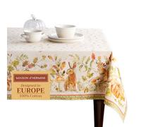 Maison d'Hermine, Pumpkin Passion - Tovaglia in 100% cotone, per cucina, pranzi, tavoli, feste, matrimoni, giorno del Ringraziamento/Natale (rettangolare, 140 x 230 cm)