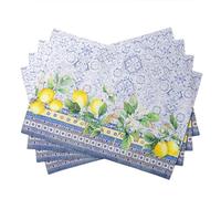 Maison d'Hermine Set di 4 tovagliette in 100% cotone, lavabili e riutilizzabili, per casa, cucina, sala da pranzo, feste, matrimoni, ristoranti, Primavera Estate (Citrus, 33 cm x 48 cm)