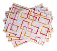 Maison d'Hermine Set di 4 tovagliette in 100% cotone, lavabili e riutilizzabili, per casa, cucina, sala da pranzo, feste, matrimoni, ristoranti, Primavera Estate (Summer Maze, 33 cm x 48 cm)