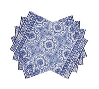 Maison d'Hermine Set di 4 tovagliette in 100% cotone, lavabili e riutilizzabili, per casa, cucina, sala da pranzo, feste, matrimoni, ristoranti, Primavera Estate (Melodie Bleue, 33 cm x 48 cm)
