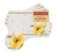 Maison d'Hermine Set di 4 tovagliette in 100% cotone, lavabili e riutilizzabili, per casa, cucina, sala da pranzo, feste, matrimoni, ristoranti, Regali per la festa della mamma (33 cm x 48 cm)