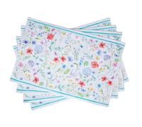Maison d'Hermine Set di 4 tovagliette in 100% cotone, lavabili e riutilizzabili, per casa, cucina, sala da pranzo, feste, matrimoni, ristoranti, Primavera Estate (Just Floral, 33 cm x 48 cm)