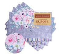 Maison d'Hermine Set di 4 tovagliette in 100% cotone, lavabili e riutilizzabili, per casa, feste, matrimoni, ristoranti, Primavera Estate (Sweet Rose Lavender - Lush Lavender, 33 cm x 48 cm)