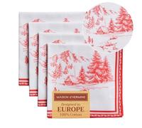 Maison d'Hermine - Set di 4 tovaglioli di stoffa, 100% cotone, per decorazioni natalizie, riutilizzabili ogni giorno, quadrati, per l'autunno, tovaglioli di stoffa lavabili, per cene, feste, matrimoni