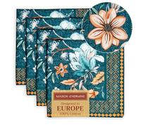 Maison d'Hermine Set di 4 tovaglioli di stoffa, 100% cotone, riutilizzabili, quadrati, lavabili, per cene, feste, matrimoni, ristoranti, regali di San Valentino per lui (45 cm x 45 cm)