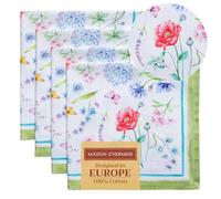 Maison d'Hermine Set di 4 tovaglioli di stoffa, 100% cotone, riutilizzabili, quadrati, lavabili, per cene, feste, matrimoni, ristoranti, Regali per la festa della mamma (45 cm x 45 cm)