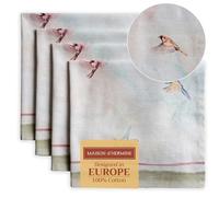 Maison d'Hermine Set di 4 tovaglioli di stoffa, 100% cotone, riutilizzabili, quadrati, lavabili, per cene, feste, matrimoni, ristoranti, Regali per la festa della mamma (45 cm x 45 cm)