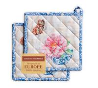 Maison d'Hermine Set di presine, 100% cotone, resistenti al calore, 20 cm x 20 cm, con anello per barbecue, per maneggiare padelle calde, san valentino per lui (confezione da 2)