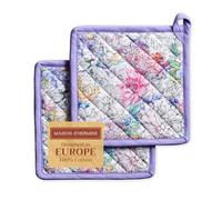 Maison d'Hermine Set di presine, 100% cotone, resistenti al calore, 20 cm x 20 cm, con anello per barbecue, per maneggiare padelle calde, san Regali per la festa della mamma (confezione da 2)