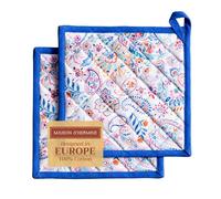 Maison d'Hermine Set di presine, 100% cotone, resistenti al calore, 20 cm x 20 cm, con anello per barbecue, per maneggiare padelle calde, san Regali per la festa della mamma (confezione da 2)