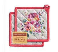 Maison d'Hermine Set di presine, 100% cotone, resistenti al calore, 20 cm x 20 cm, con anello per barbecue, per maneggiare padelle calde, san Regali per la festa della mamma (confezione da 2)