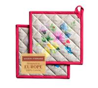 Maison d'Hermine Set di presine, 100% cotone, resistenti al calore, 20 cm x 20 cm, con anello per barbecue, per maneggiare padelle calde, san Decorazioni pasquali (confezione da 2)