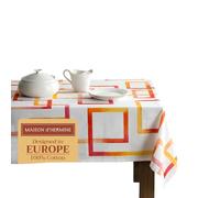 Maison d'Hermine Tovaglia rettangolare, 100% cotone, 180 cm x 140 cm, riutilizzabile, per uso quotidiano, per cene, feste in casa, Primavera Estate (Summer Maze)