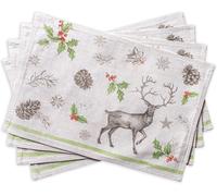 Maison d'Hermine Tovagliette Natalizie in 100% Cotone 4 Pezzi 33x48 cm