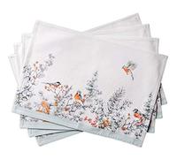 Maison d'Hermine Whitish Shabby Chique Set di 4 tovagliette 100% cotone, per tavolo da pranzo, cucina, matrimonio, uso quotidiano, cene, Ringraziamento/Natale (33cm x 48cm)