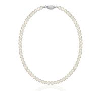 Maison Dianie Collana girocollo di perle collana di perle con cristalli da donna, chiusura in argento Sterling 925, cristallo perla, 4 mm, 5 mm, 6 mm, 8 mm, regalo di compleanno per donna (6mm)