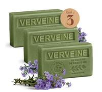 Maison du Savon de Marseille - Sapone francese con burro di karitè biologico - Idratante per la pelle morbida - Fragranza verbena - Barrette da 125 g - Set di 3