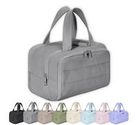 Maison Ginza Cloud Carry Bag, Convely Toiletry Bag, 4 Major Partitions, New Dry and Wet Separation, Large Capacity Waterproof Travel Cosmetic Bag (Grey)