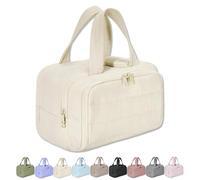 Maison Ginza Cloud Carry Bag, Convely Toiletry Bag, Dry and Wet Separation, 4 Major Partitions, Large Capacity Waterproof Travel Cosmetic Bag (White)