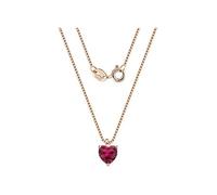 MAISON GIOIELLI FIRENZE - OHANA Collana in Argento 925 Placcato Oro con Cuore Zirconia Colorata, Collana Donna con Cuore con Chiusura a Moschettone, Ipoallergenica, Antigraffio e Waterproof (rosa)